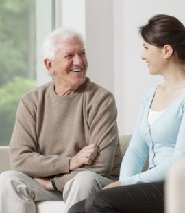 Old man and young woman, benefits of using a professional trustee
