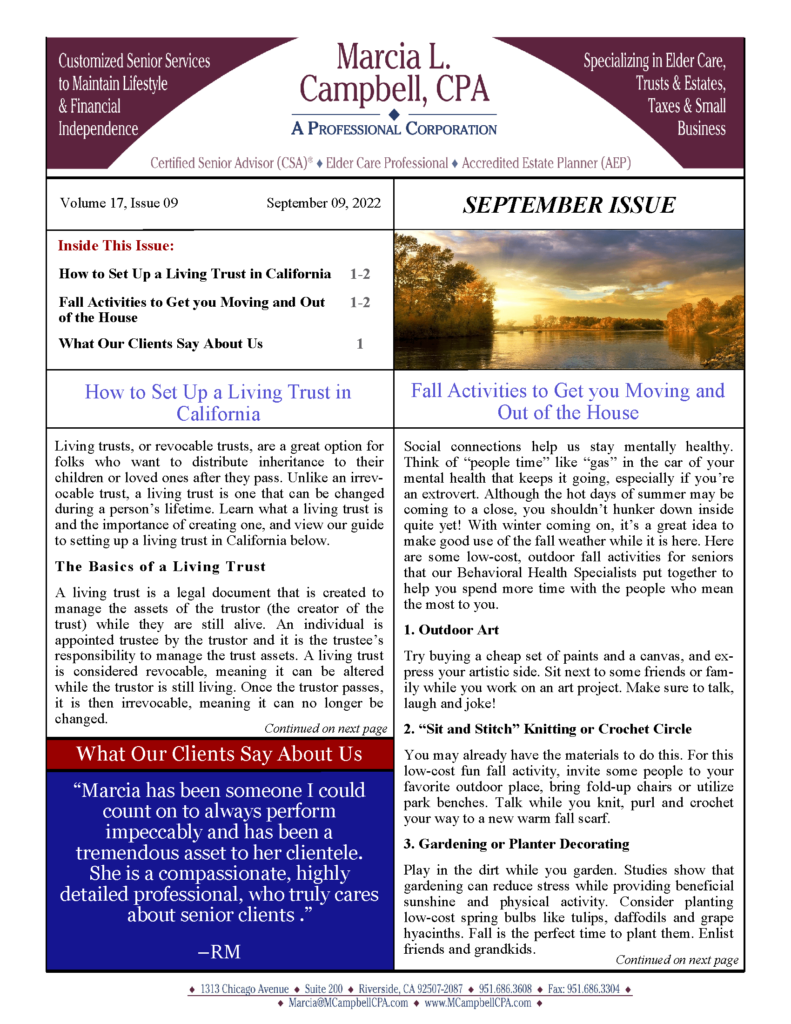 Marcia Campbell Sept 2022 Newsletter Page 